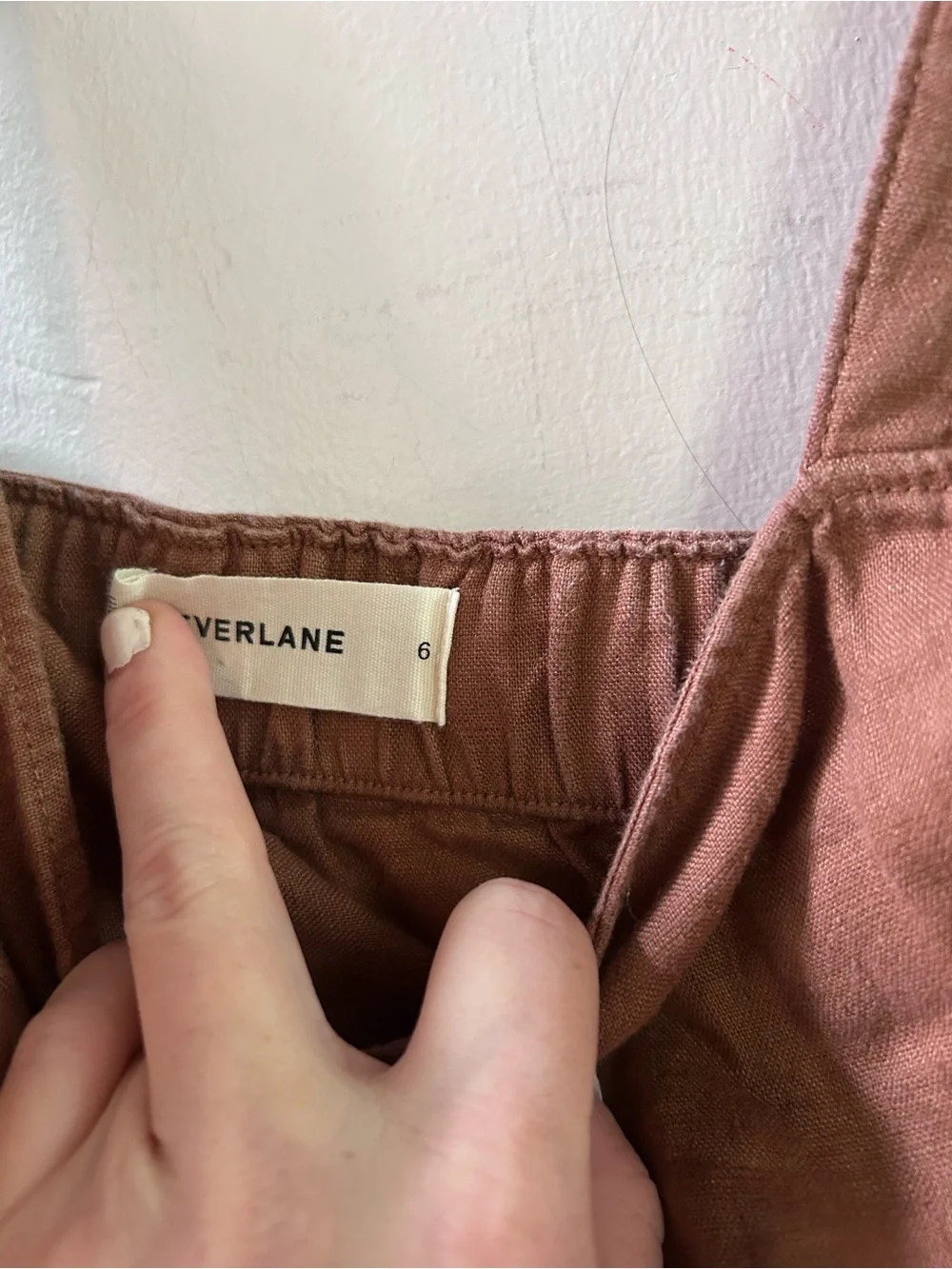 Everlane The Linen Side-Button Jumpsuit  In Carob Brown Women's Size 6